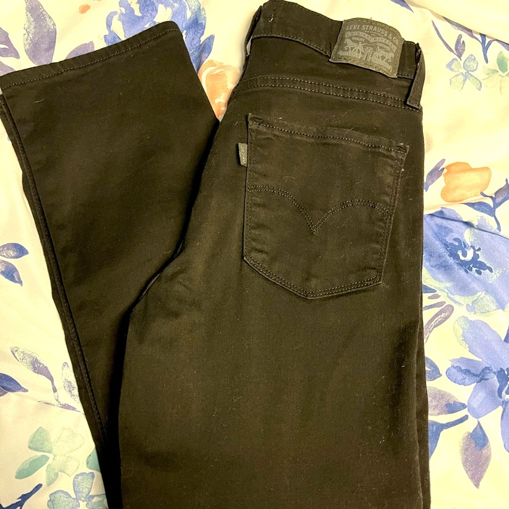 Levi's high rise slim straight crop jeans